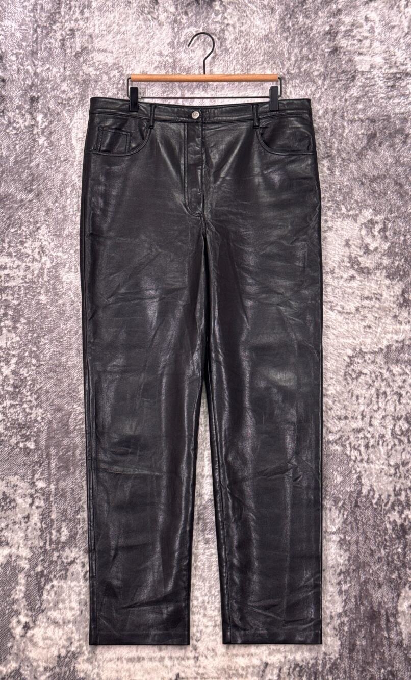 Aritzia Pants 16 Womens Wilfred Melina Straight Leg Faux Leather Black